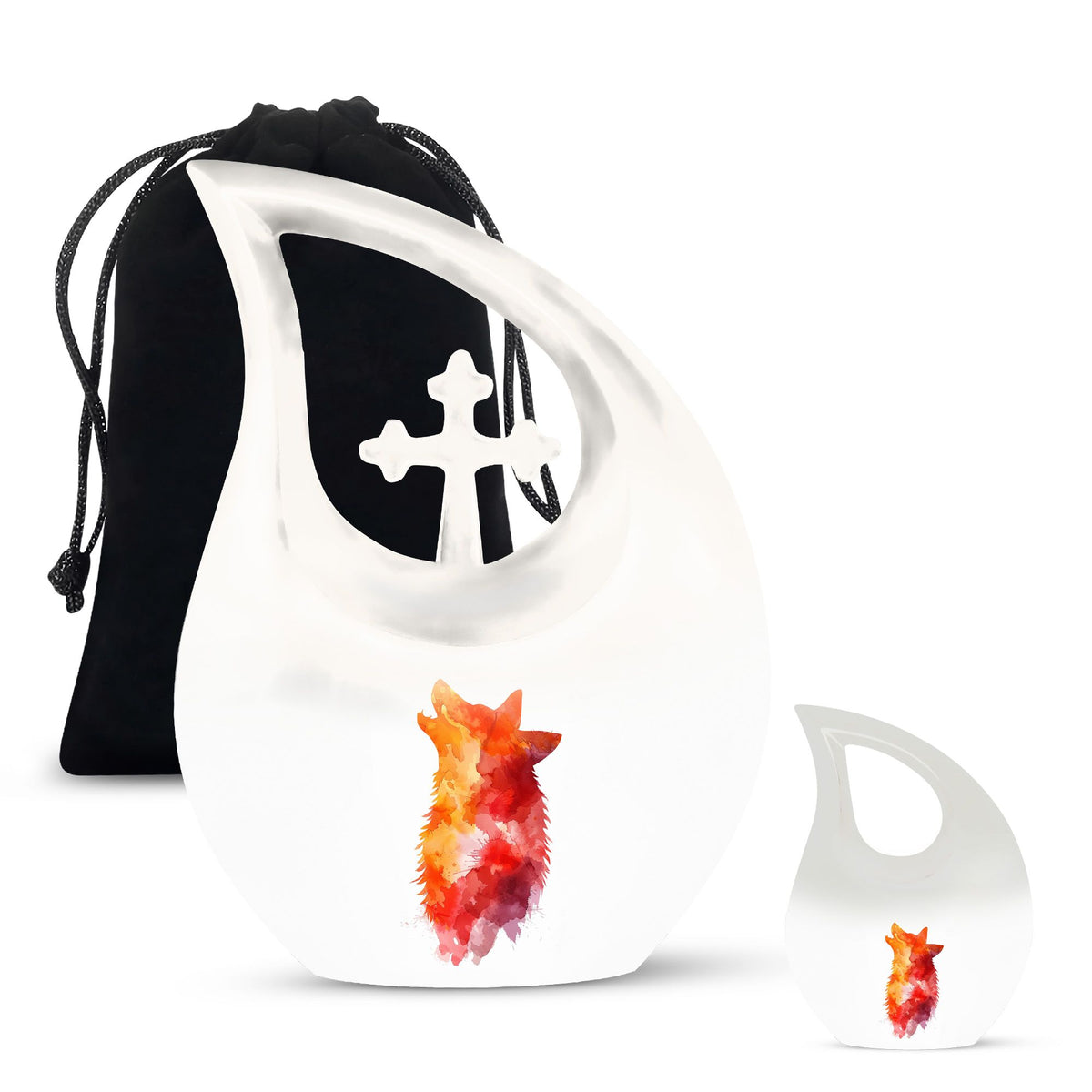 Wolf Howling Urns For Ashes - Adult Urns For Men & Women