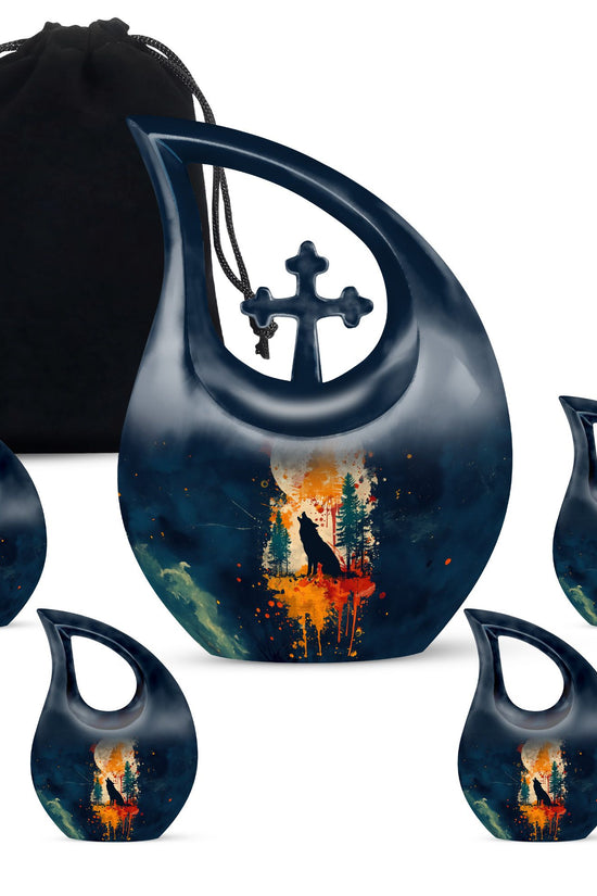 Wolf Howling Urns For Ashes - Urn For Women Ashes