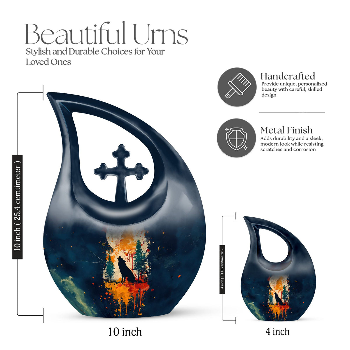 Wolf Howling Urns For Ashes - Urn For Women Ashes