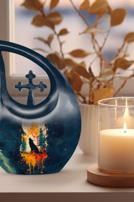 Wolf Howling Urns For Ashes - Urn For Women Ashes