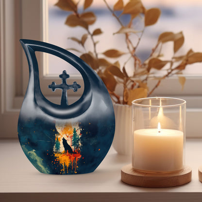 Wolf Howling Urns For Ashes - Urn For Women Ashes