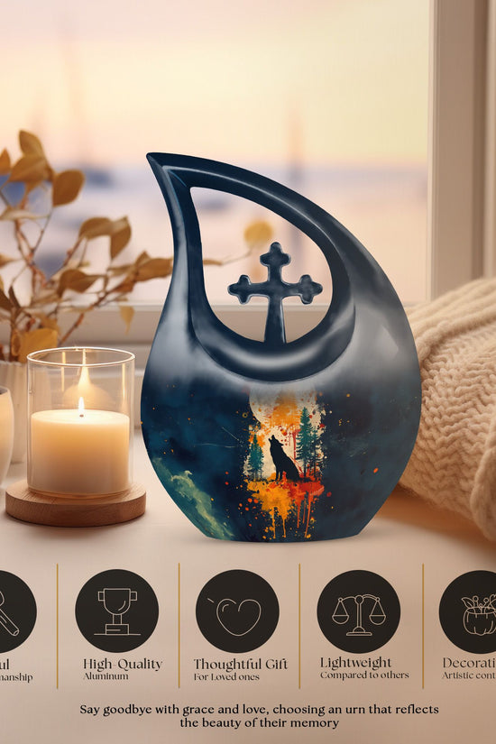 Wolf Howling Urns For Ashes - Urn For Women Ashes