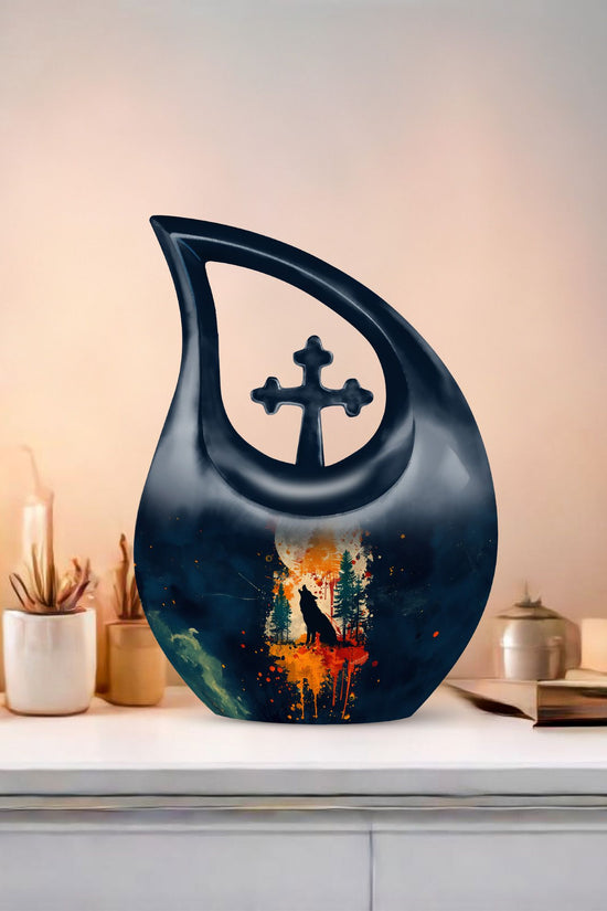 Wolf Howling Urns For Ashes - Urn For Women Ashes