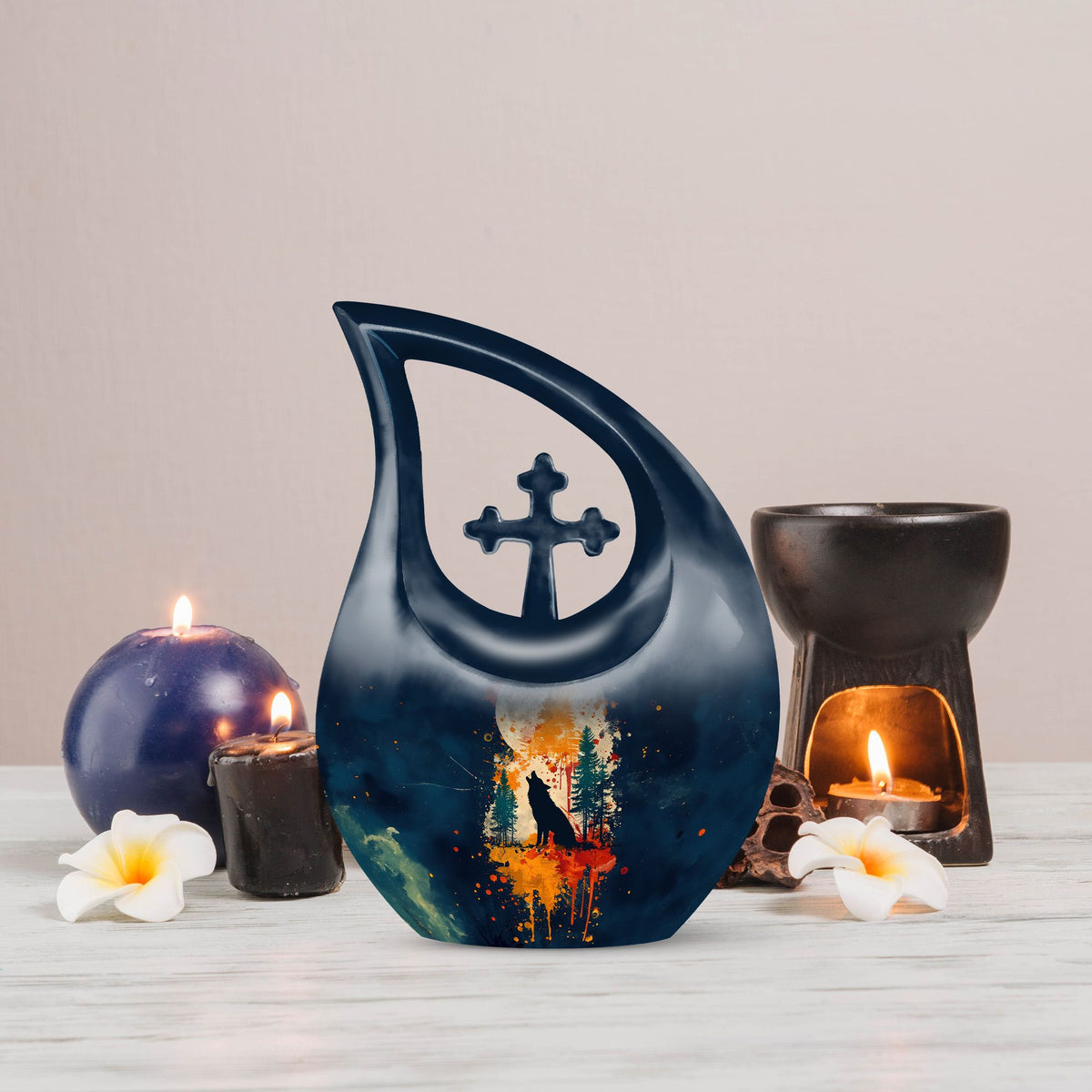 Wolf Howling Urns For Ashes - Urn For Women Ashes