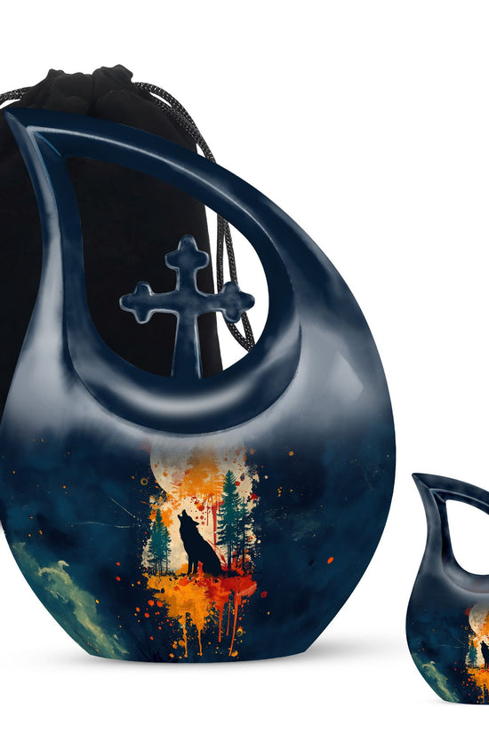 Wolf Howling Urns For Ashes - Urn For Women Ashes