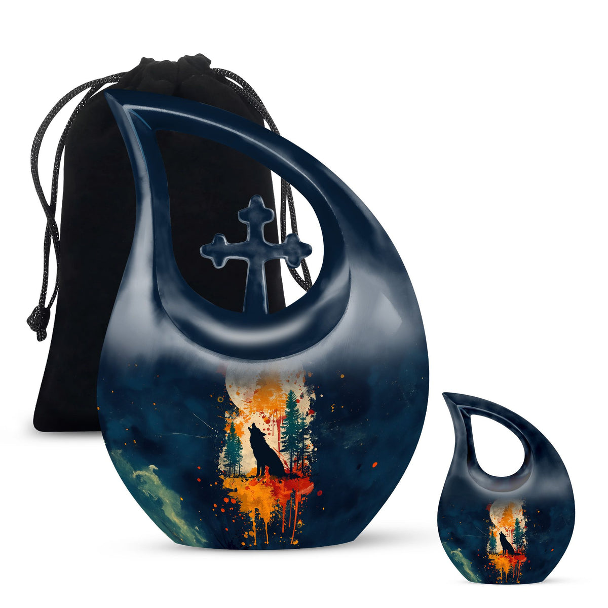 Wolf Howling Urns For Ashes - Urn For Women Ashes