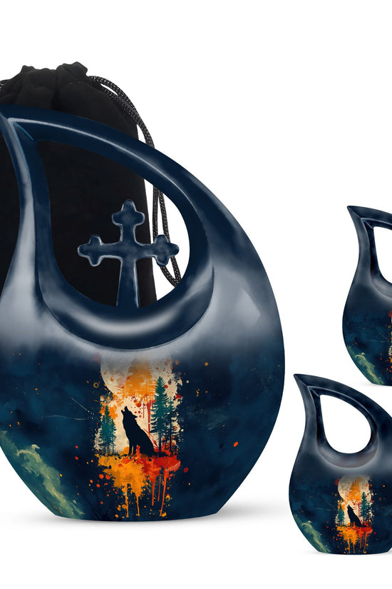 Wolf Howling Urns For Ashes - Urn For Women Ashes