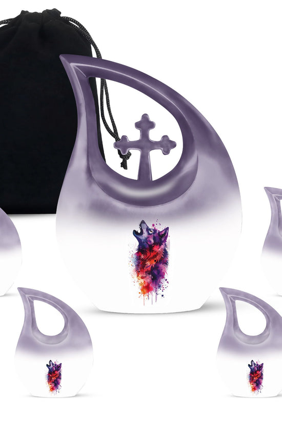 Wolf Howling Urns For Ashes - Funeral Urns For Men
