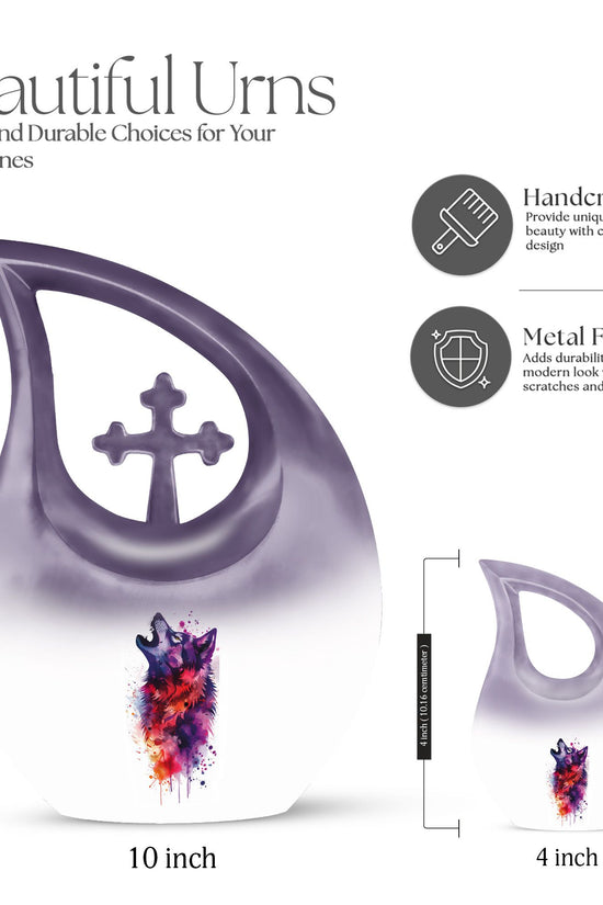 Wolf Howling Urns For Ashes - Funeral Urns For Men