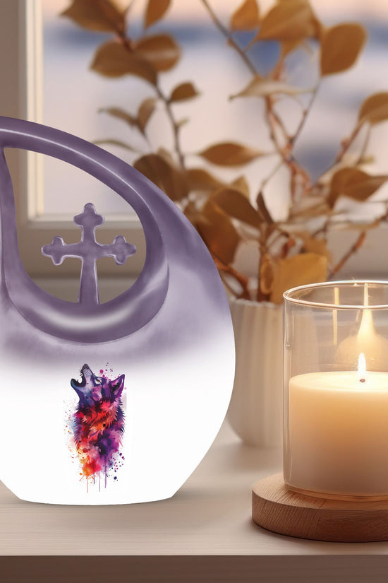Wolf Howling Urns For Ashes - Funeral Urns For Men