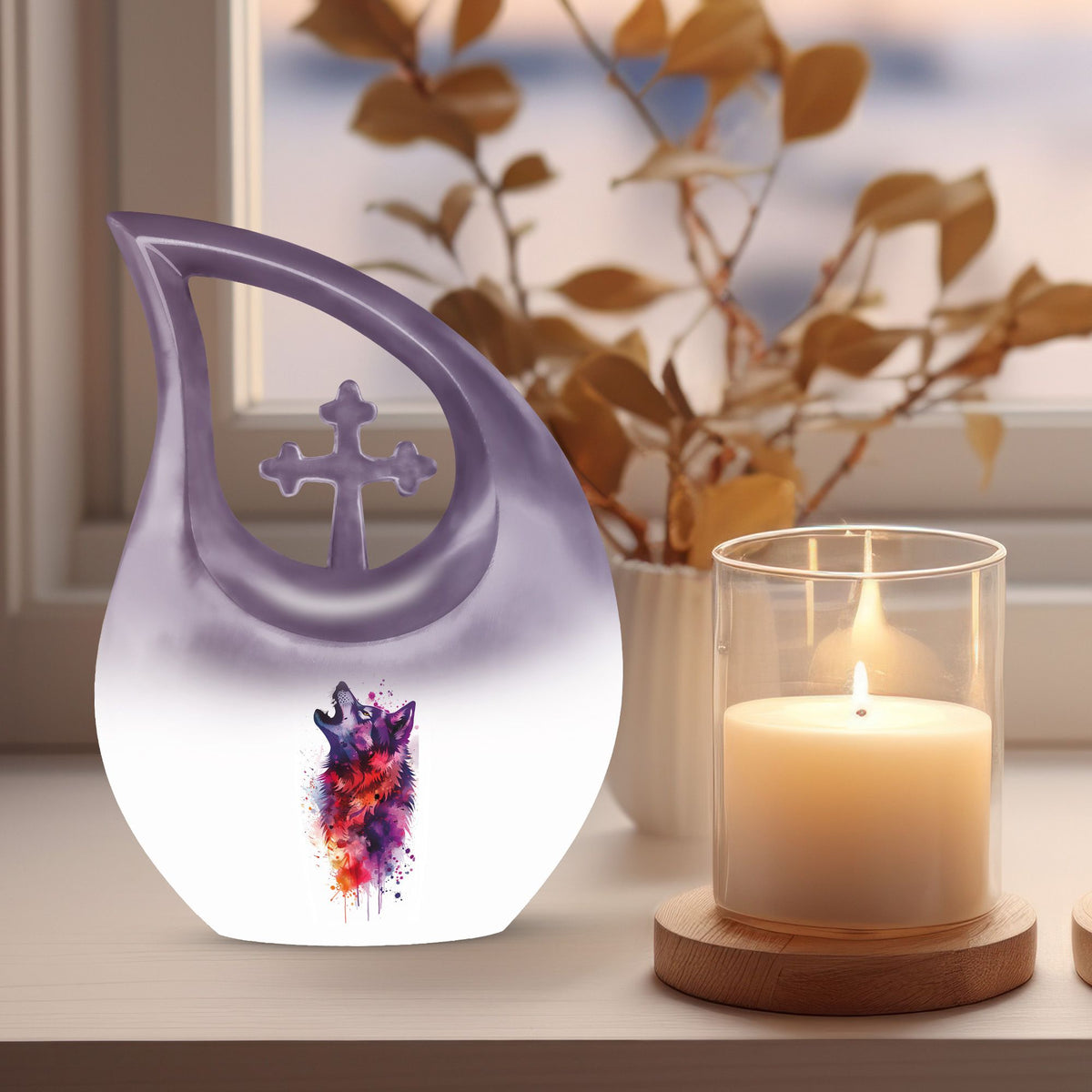 Wolf Howling Urns For Ashes - Funeral Urns For Men