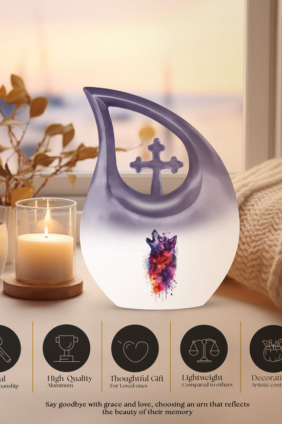 Wolf Howling Urns For Ashes - Funeral Urns For Men