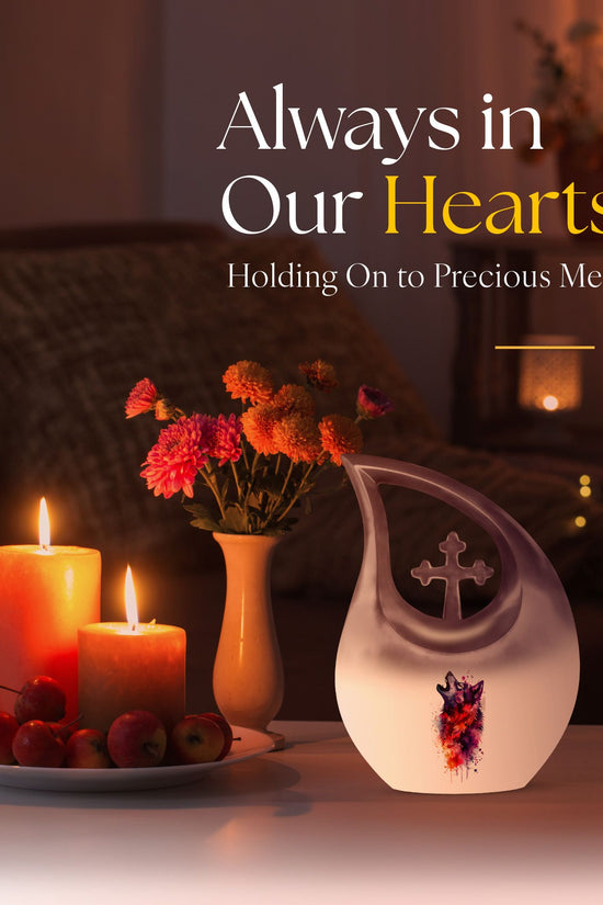 Wolf Howling Urns For Ashes - Funeral Urns For Men