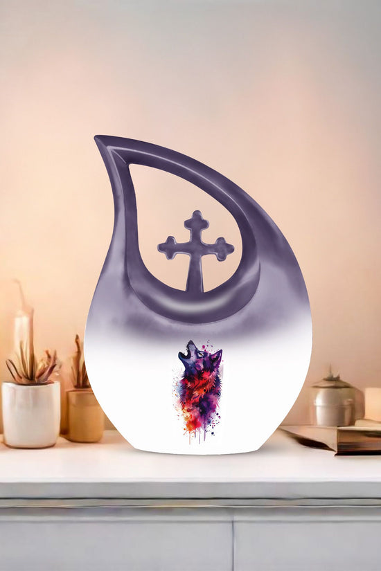 Wolf Howling Urns For Ashes - Funeral Urns For Men