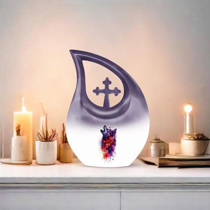Wolf Howling Urns For Ashes - Funeral Urns For Men