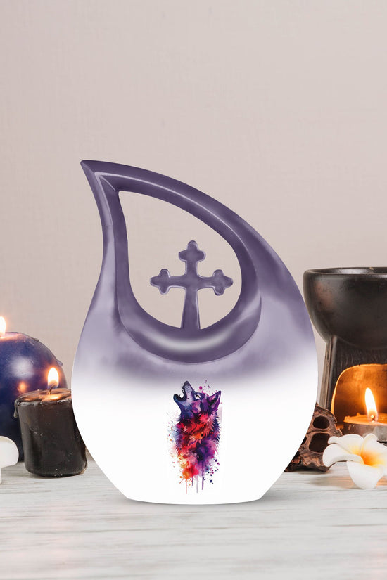 Wolf Howling Urns For Ashes - Funeral Urns For Men