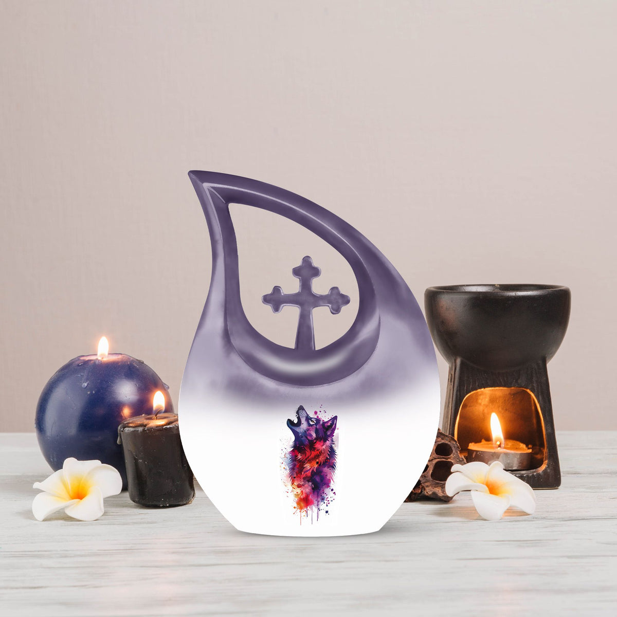 Wolf Howling Urns For Ashes - Funeral Urns For Men