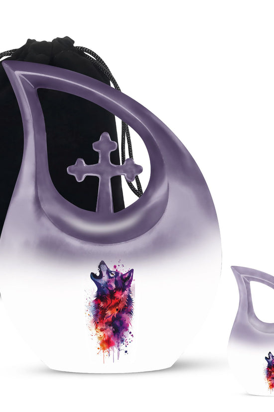 Wolf Howling Urns For Ashes - Funeral Urns For Men