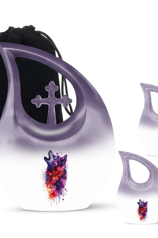 Wolf Howling Urns For Ashes - Funeral Urns For Men