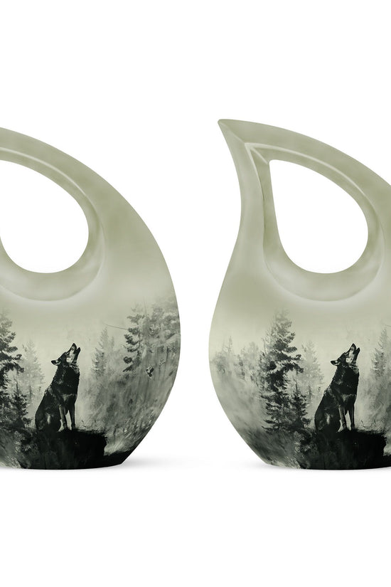 Wolf Howling Urns For Ashes - Small Urns For Women Human Ashes