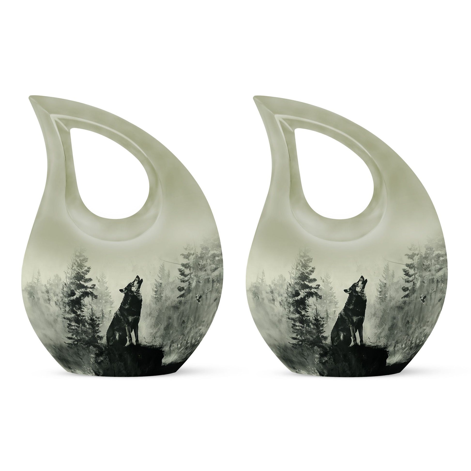 Wolf Howling Urns For Ashes - Small Urns For Women Human Ashes