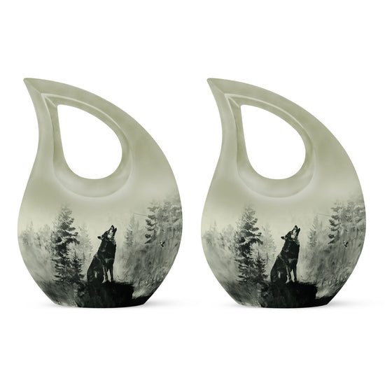 Wolf Howling Urns For Ashes - Small Urns For Women Human Ashes