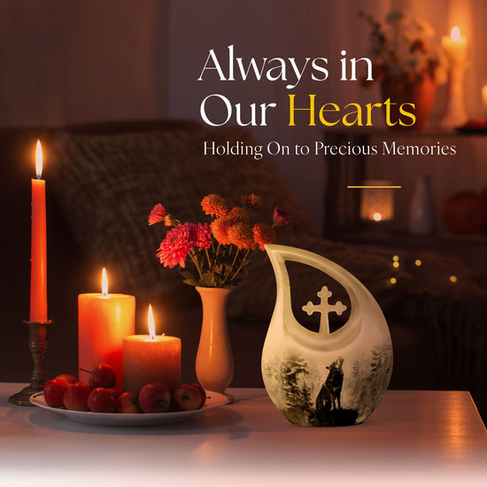 Wolf Howling Urns For Ashes - Small Urns For Women Human Ashes