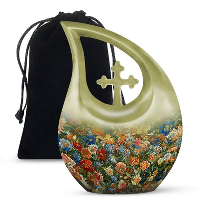 Nature Blossom Funeral Urn For Human Ashes - Artistic Floral Landscape Urn