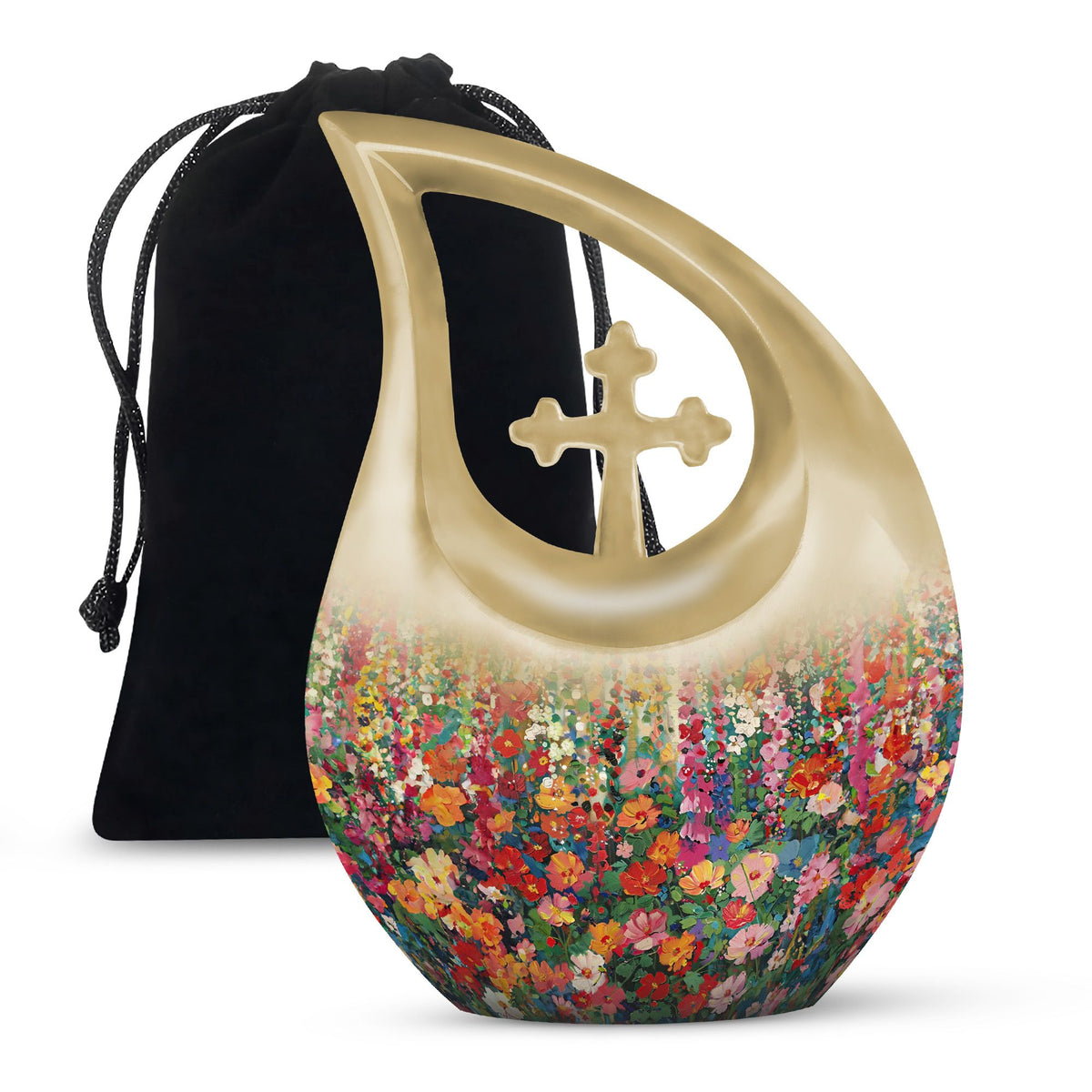 Artistic Flower Memorial Urn - Cremation Urn For Adult Ashes