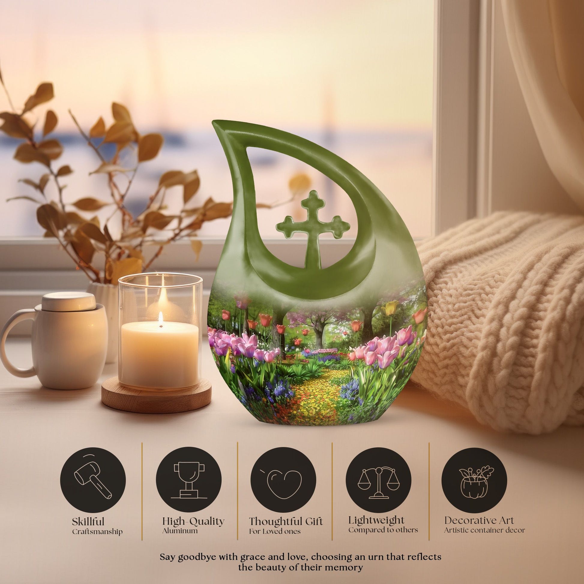 Flowers Urns For Ashes - Cremation Urn Women