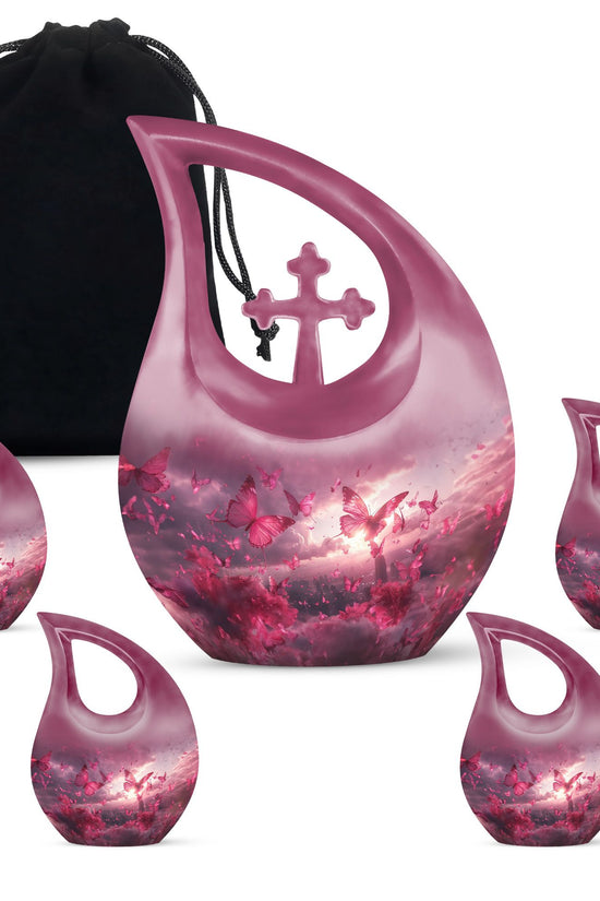 Pink Butterfly Urns For Ashes - Urn Ashes For Women