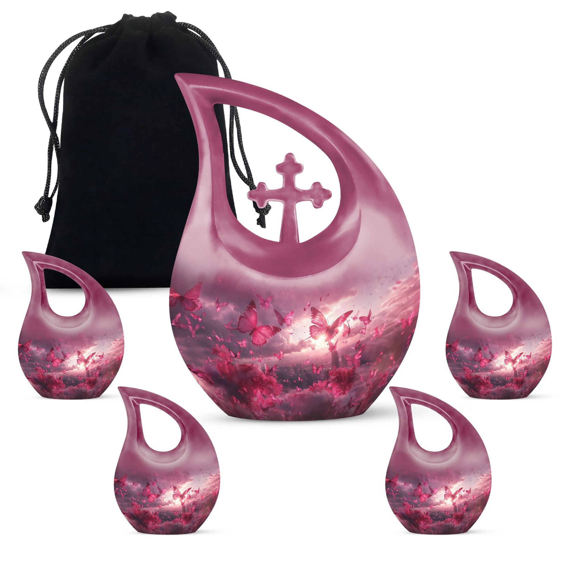 Pink Butterfly Urns For Ashes - Urn Ashes For Women