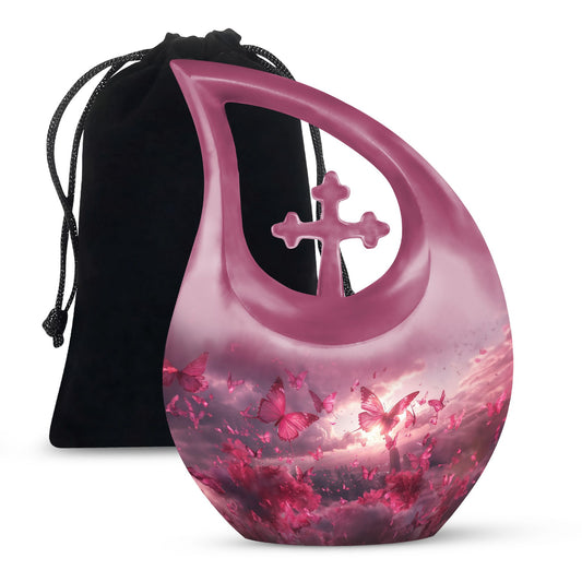 Pink Butterfly Urns For Ashes - Urn Ashes For Women