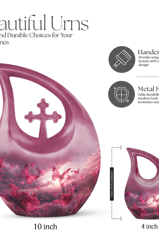 Pink Butterfly Urns For Ashes - Urn Ashes For Women