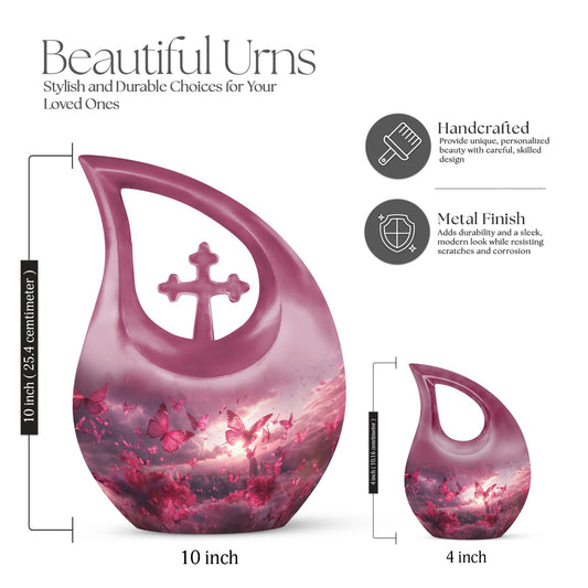 Pink Butterfly Urns For Ashes - Urn Ashes For Women