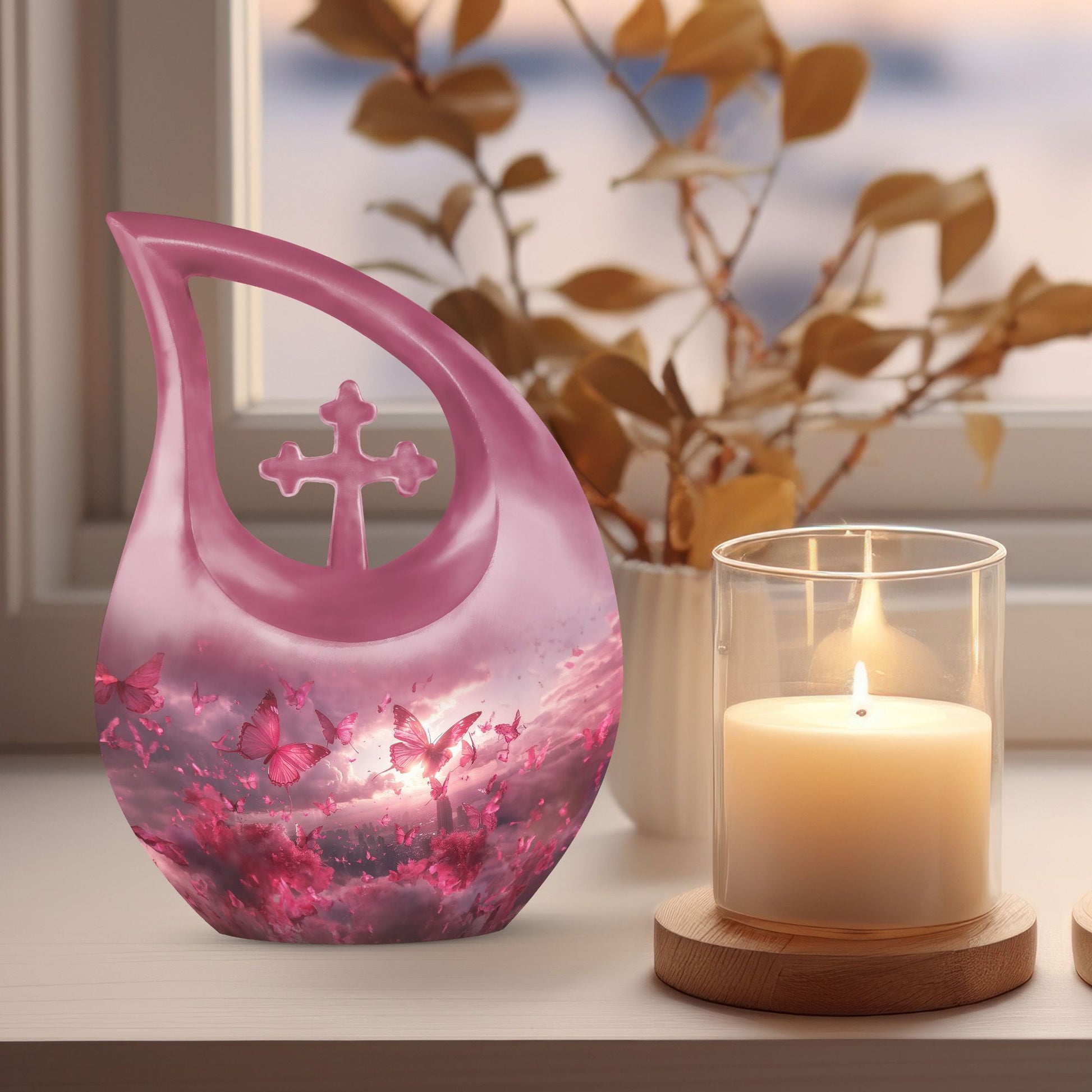 Pink Butterfly Urns For Ashes - Urn Ashes For Women