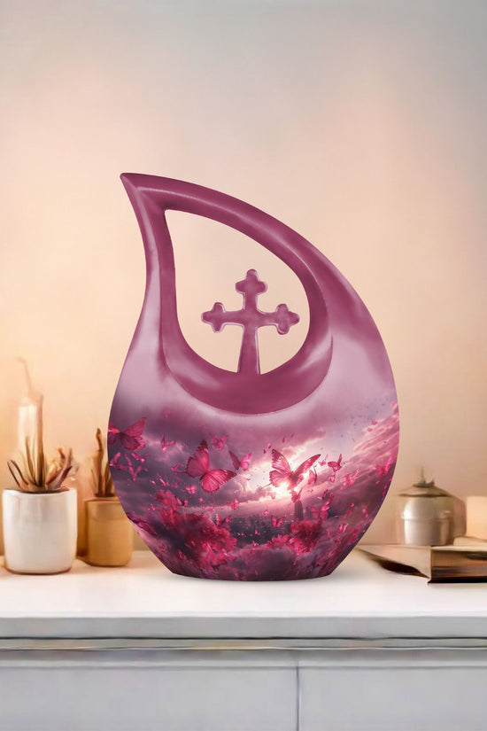 Pink Butterfly Urns For Ashes - Urn Ashes For Women