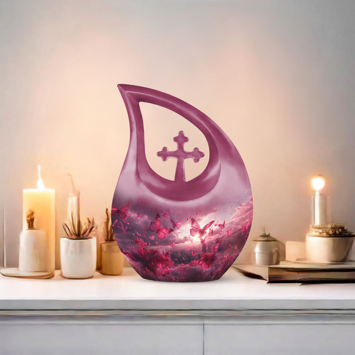 Pink Butterfly Urns For Ashes - Urn Ashes For Women