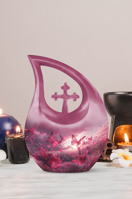 Pink Butterfly Urns For Ashes - Urn Ashes For Women