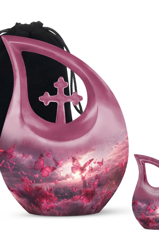 Pink Butterfly Urns For Ashes - Urn Ashes For Women