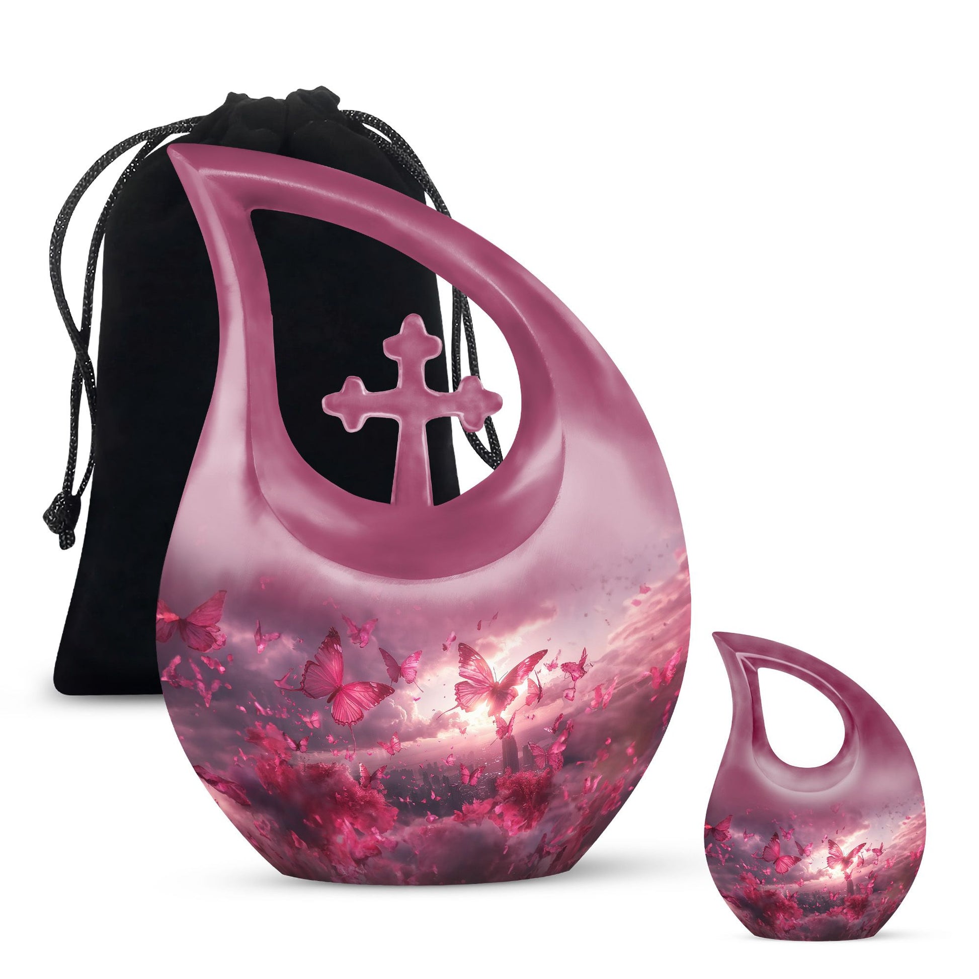 Pink Butterfly Urns For Ashes - Urn Ashes For Women
