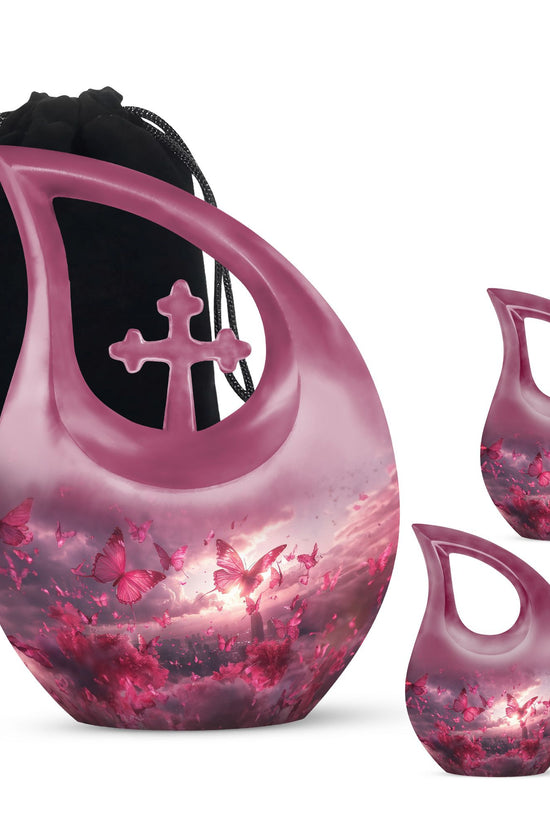 Pink Butterfly Urns For Ashes - Urn Ashes For Women