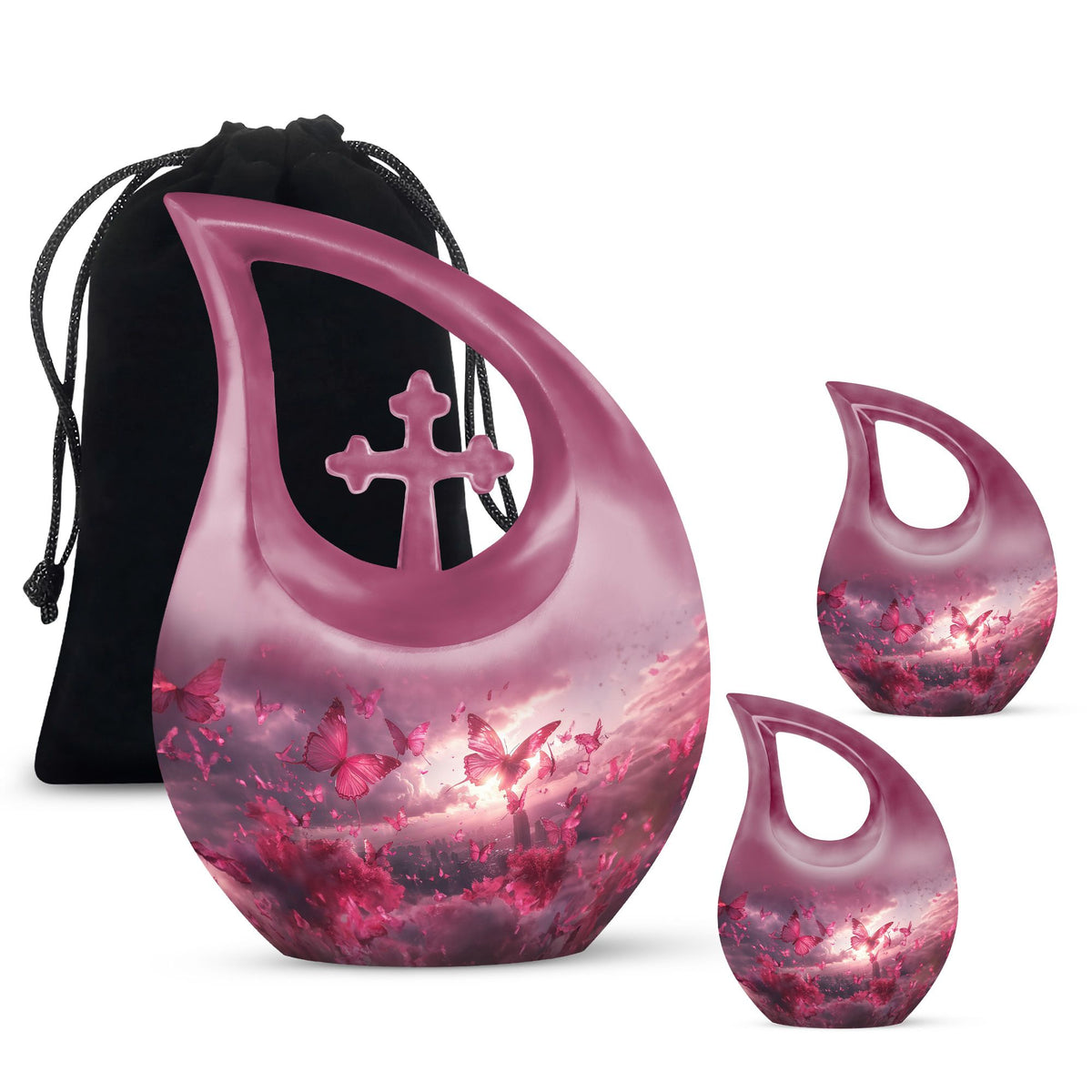 Pink Butterfly Urns For Ashes - Urn Ashes For Women