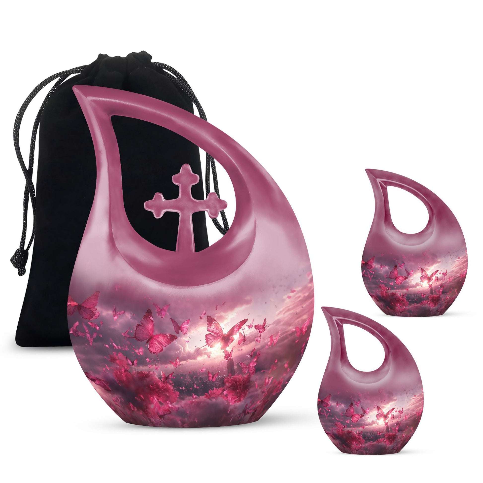 Pink Butterfly Urns For Ashes - Urn Ashes For Women