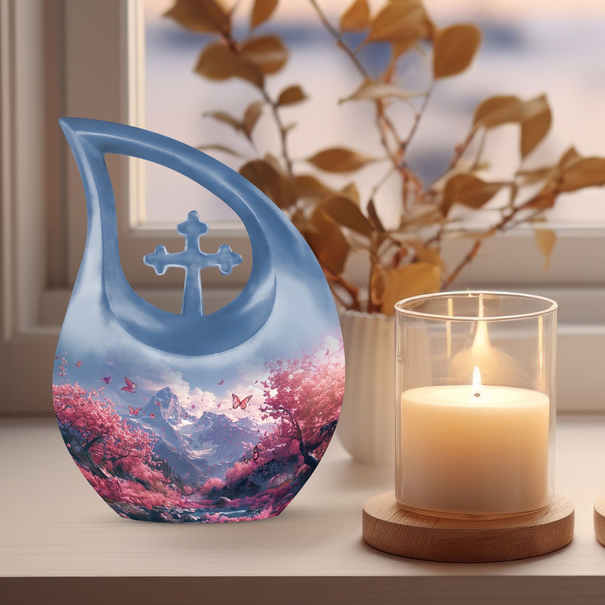 Pink Butterfly Urns For Ashes - Tiny Urns For Women & Men