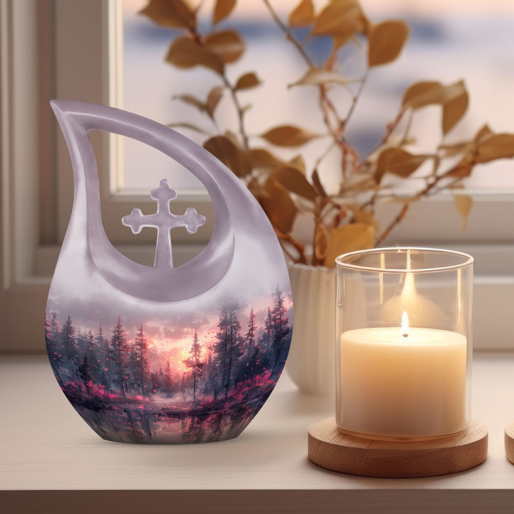 Pink Butterfly Urns For Ashes - Urn For Adult Male & Female