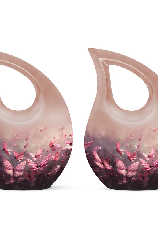 Pink Butterfly Urns For Ashes - Small Urns Women