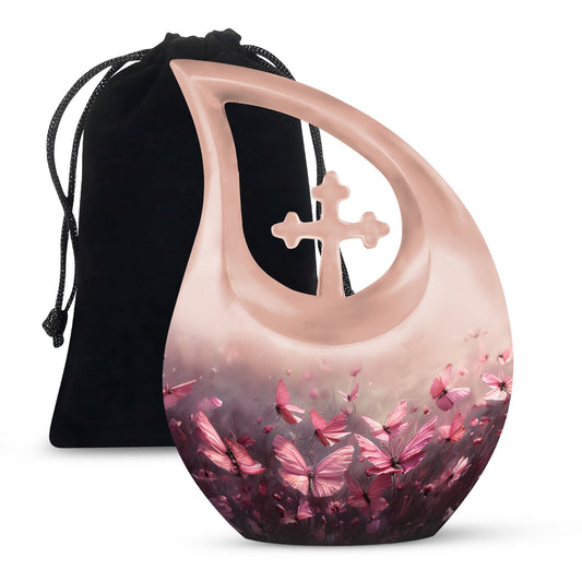 Pink Butterfly Urns For Ashes - Small Urns Women