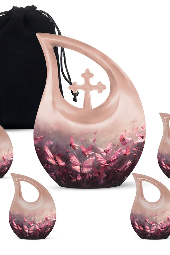 Pink Butterfly Urns For Ashes - Small Urns Women