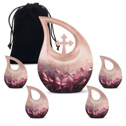 Pink Butterfly Urns For Ashes - Small Urns Women